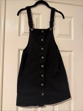 SO Black Denim Pinafore Mini Dress